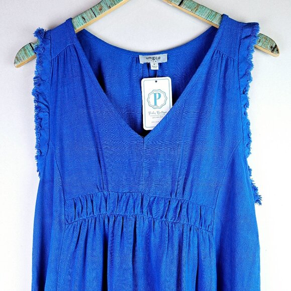 Umgee Red, White & Boujee Dress, Sleeveless, V-Neck, Sz M - Picture 3 of 12